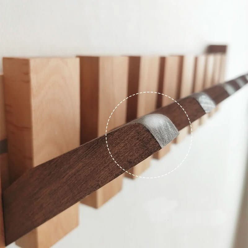 Wall Hook Foldable Natural Wood Space-Saving Storage
