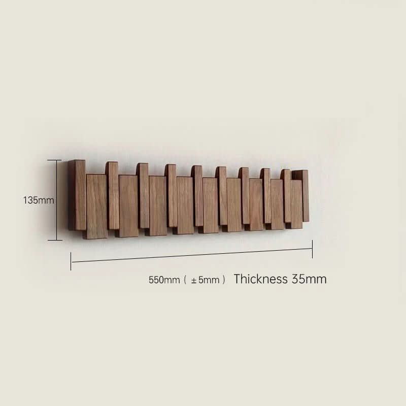 Wall Hook Foldable Natural Wood Space-Saving Storage
