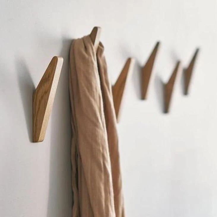 Wall Hooks Solid Wood Two-Tone Space-Saving