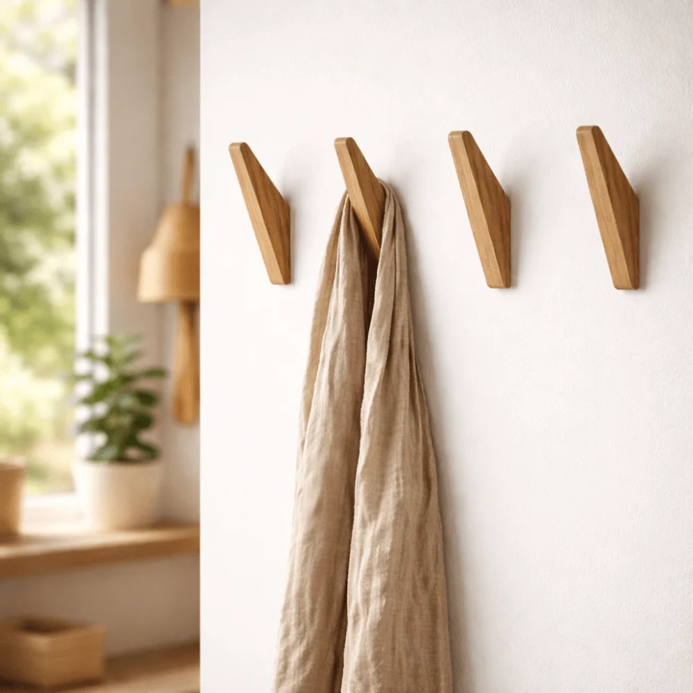 Wall Hooks Solid Wood Two-Tone Space-Saving