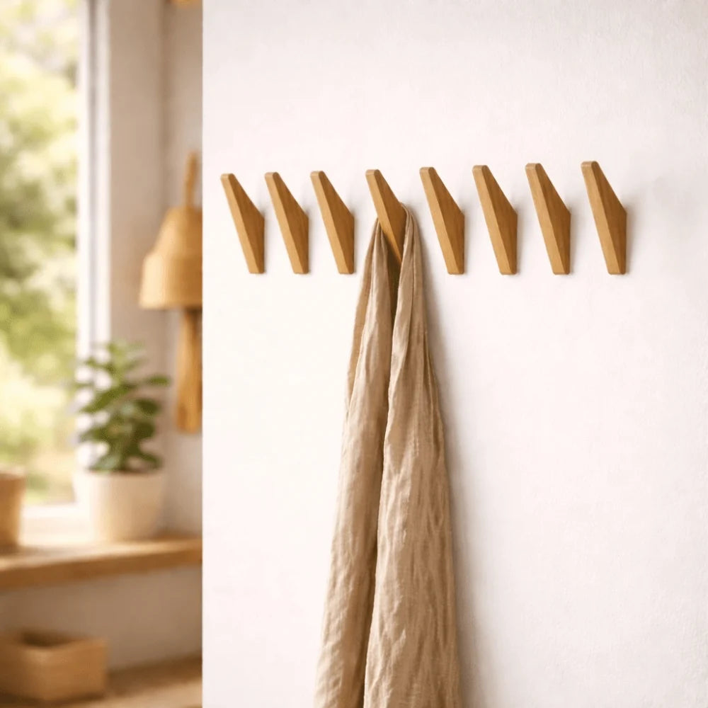Wall Hooks Solid Wood Two-Tone Space-Saving