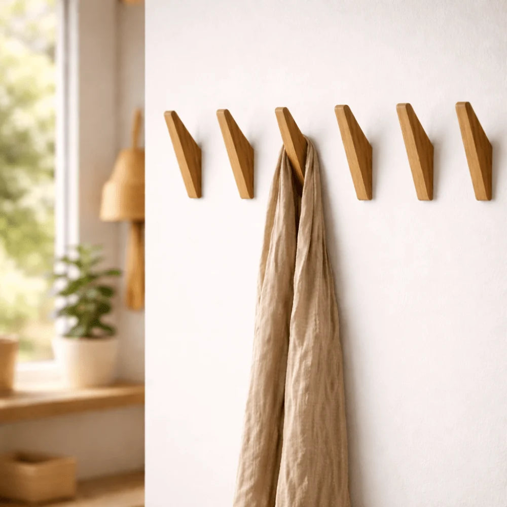 Wall Hooks Solid Wood Two-Tone Space-Saving