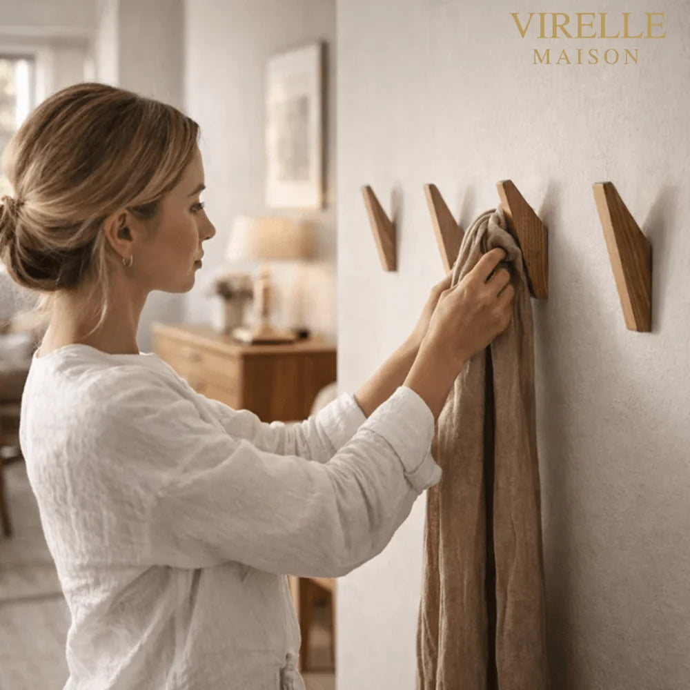 Wall Hooks Solid Wood Two-Tone Space-Saving
