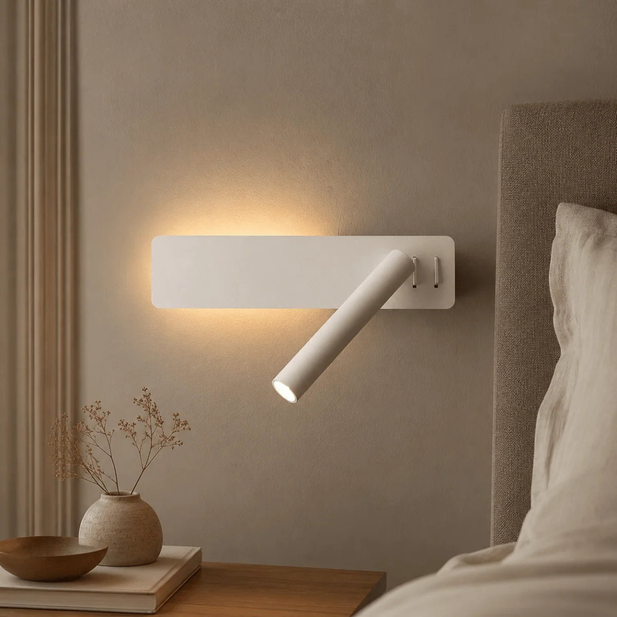 Wall Lamp 360° Swivel Head Adjustable Brightness Warm & Cool LED Light