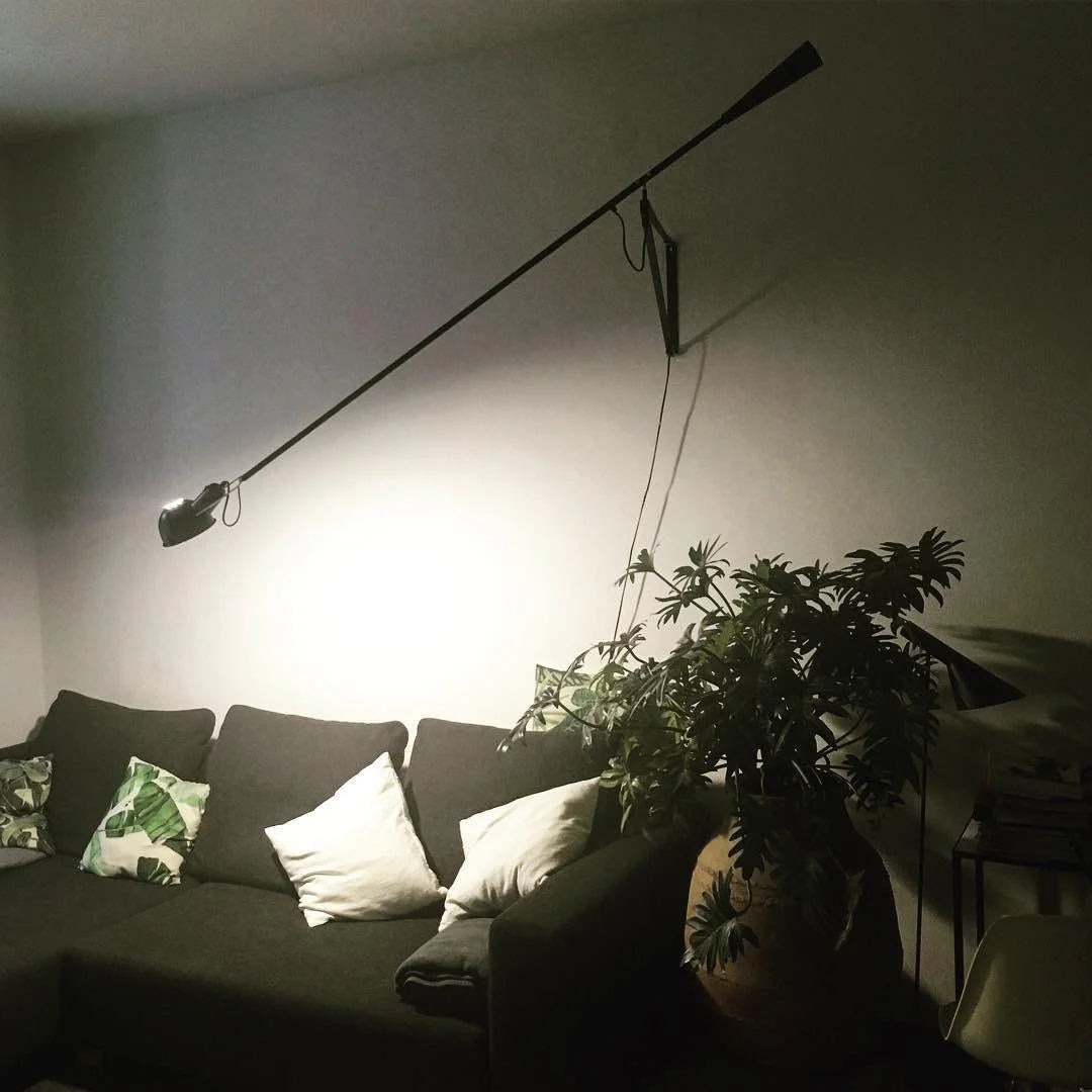 Wall Lamp Adjustable Swing Arm Cast Iron Counterweight