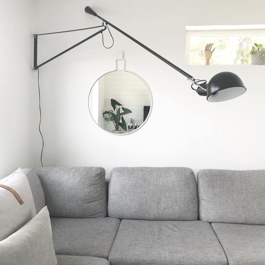 Wall Lamp Adjustable Swing Arm Cast Iron Counterweight