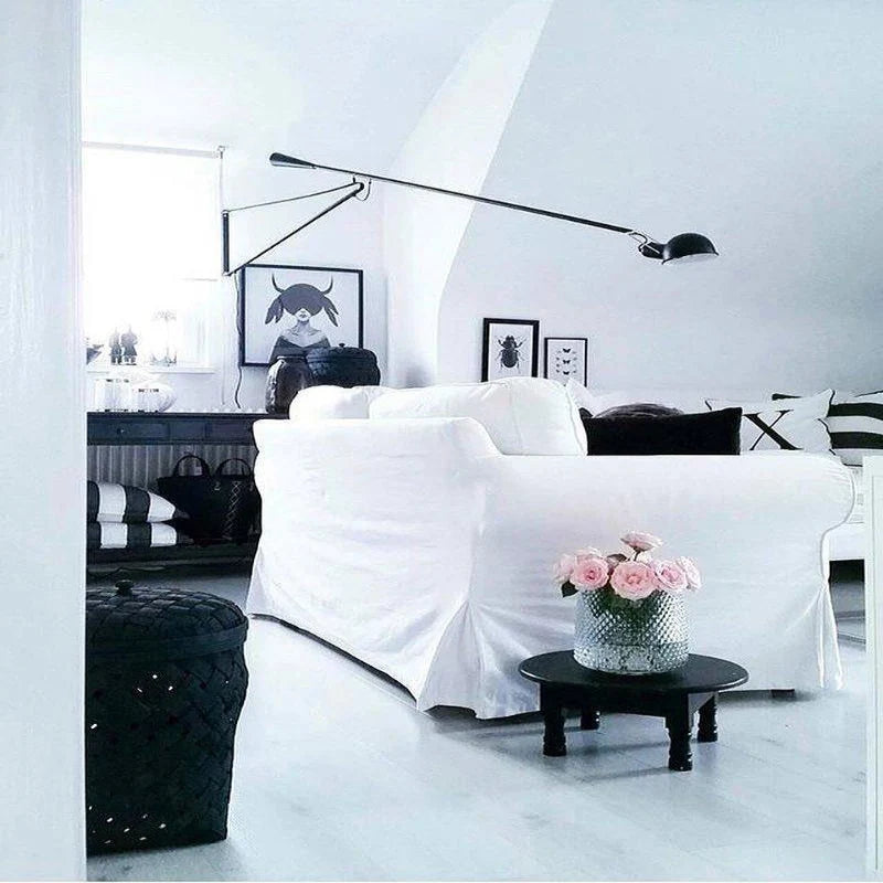 Wall Lamp Adjustable Swing Arm Cast Iron Counterweight