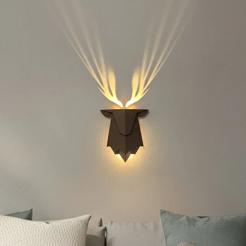Wall Lamp Deer Design 3 Brightness Levels Remote Control