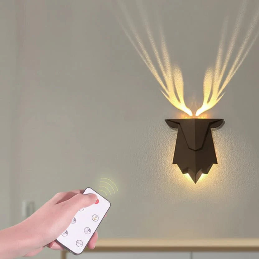 Wall Lamp Deer Design 3 Brightness Levels Remote Control