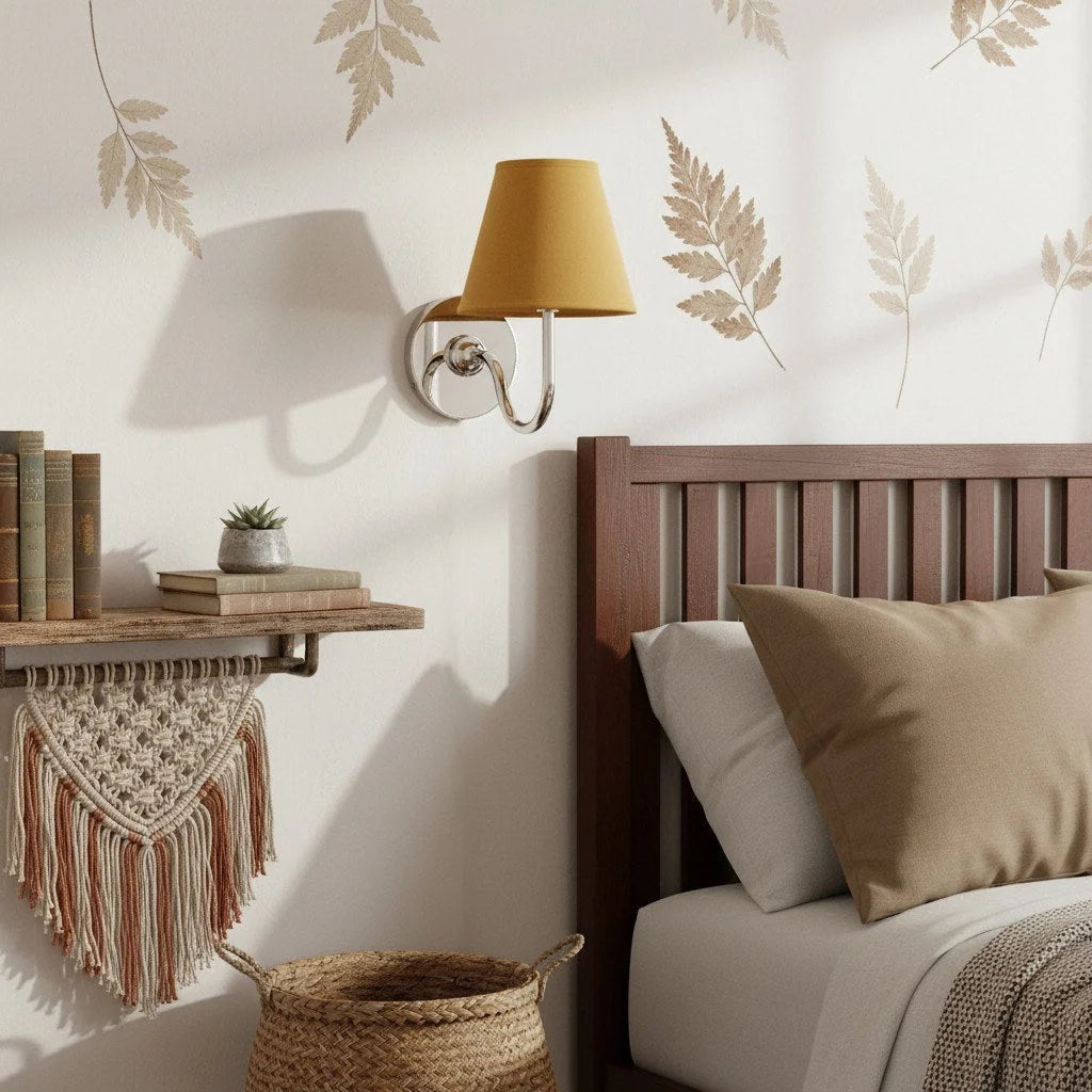 Wall Lamp Dimmable Fabric Shade Hardwired Installation