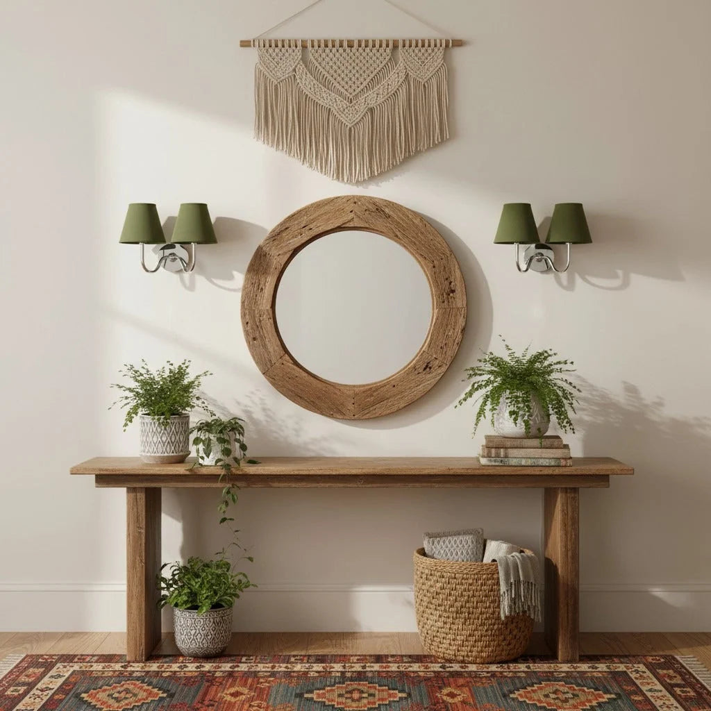 Wall Lamp Fabric Shade Dimmable Hardwired