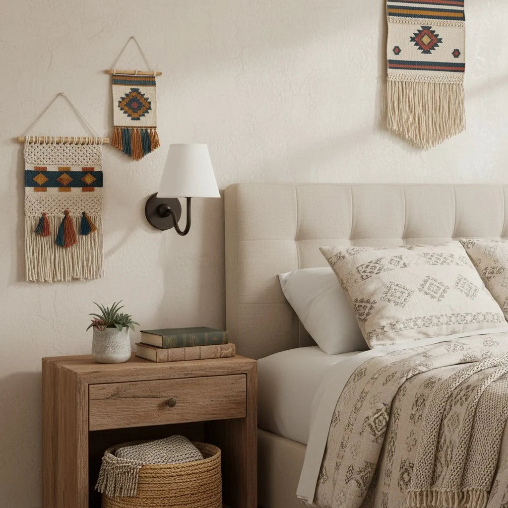 Wall Lamp Fabric Shade Dimmable Hardwired