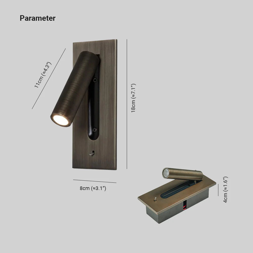 Wall Lamp Integrated LED 3 Color Temperatures Built-In Switch