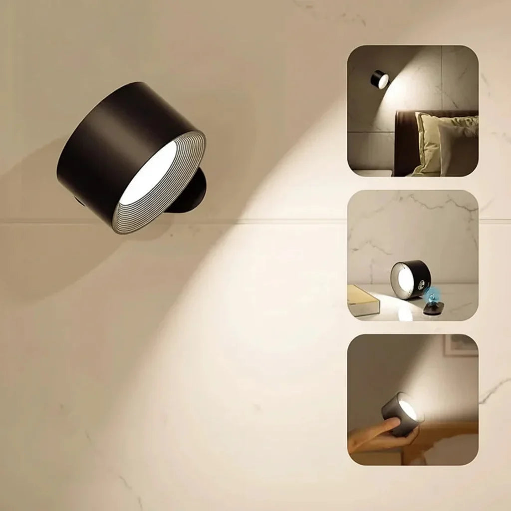 Wall Lamp LED Aimable Rotating Magnetic USB Rechargeable