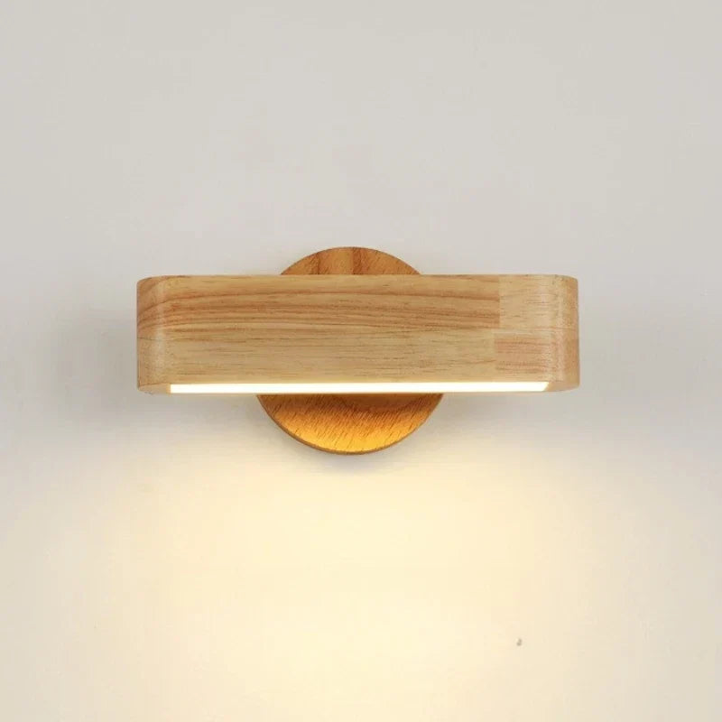 Wall Lamp Rotating Solid Wood & Aluminium Tricolour LED