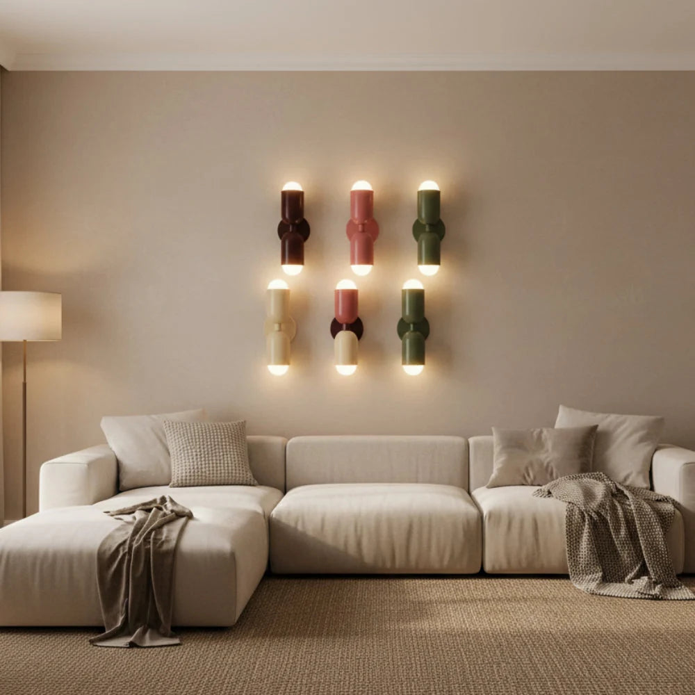 Wall Lamp Twin Up & Down Exposed Bulb