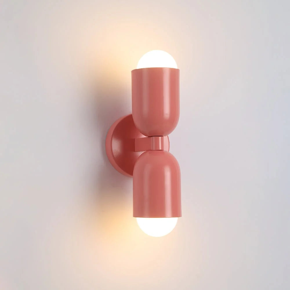 Wall Lamp Twin Up & Down Exposed Bulb