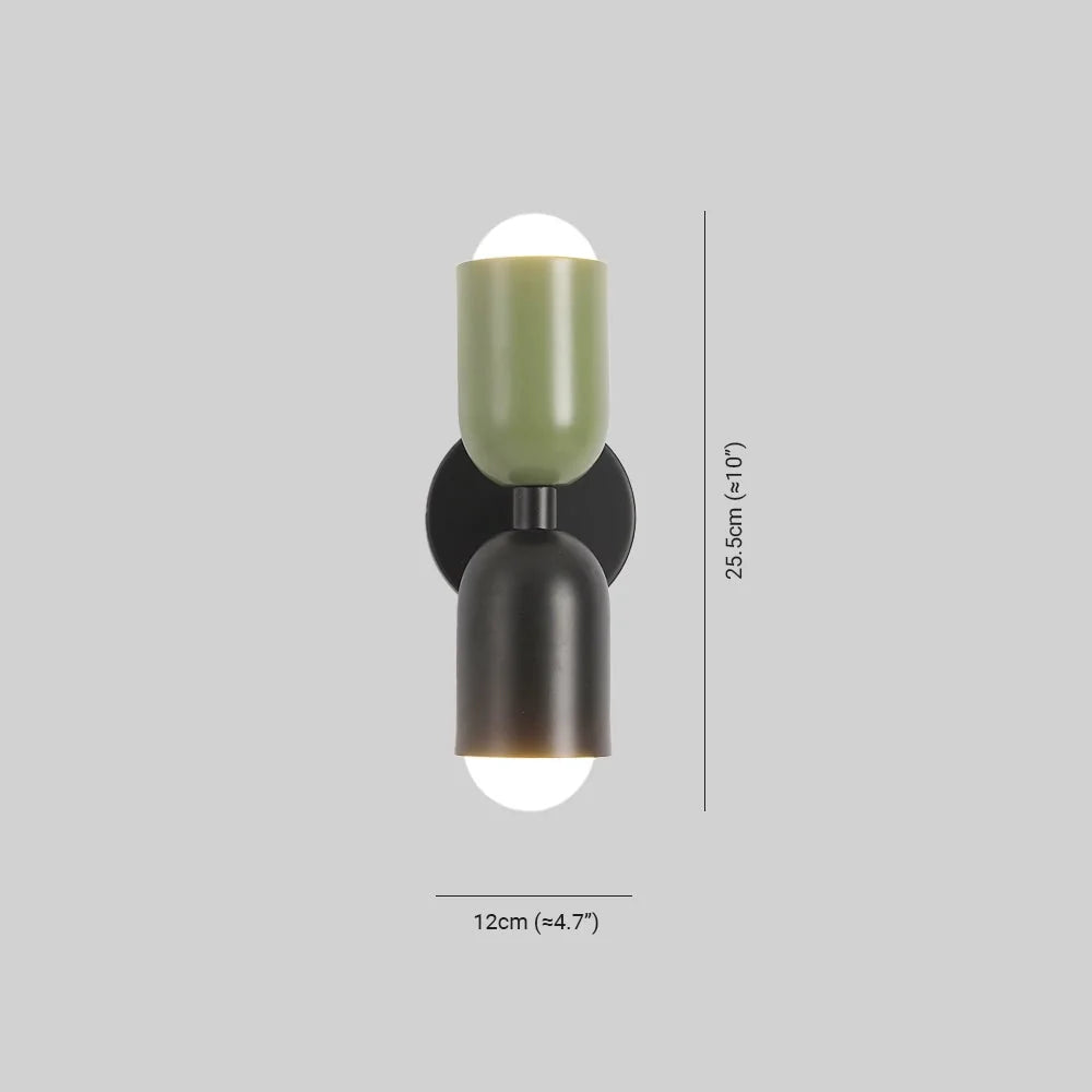 Wall Lamp Twin Up & Down Exposed Bulb