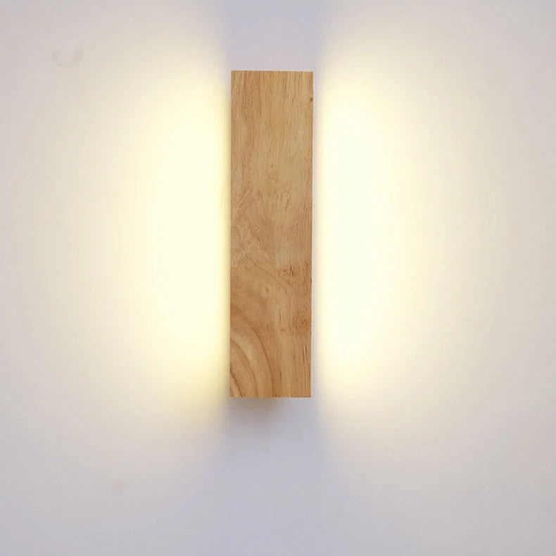 Wall Light 360° Rotatable Integrated LED Wood & Aluminum