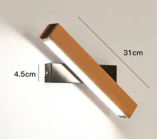 Wall Light 360° Rotatable Integrated LED Wood & Aluminum