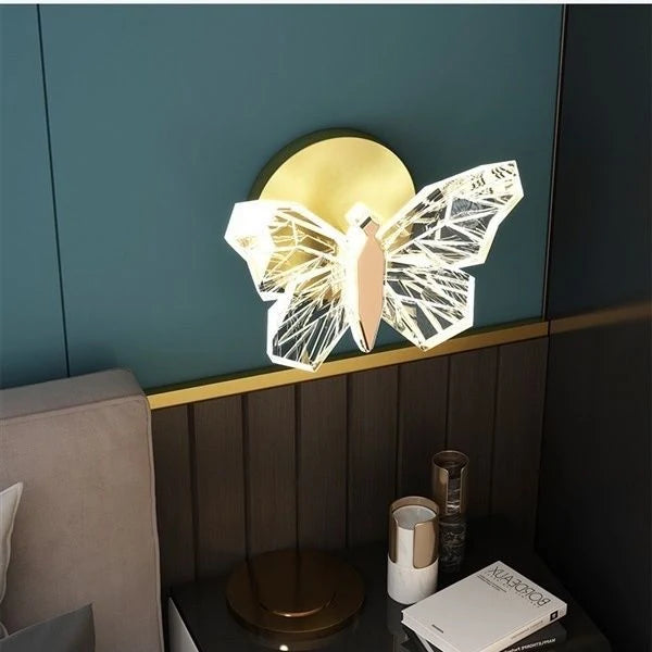 Wall Light Butterfly Design Soft Ambient Glow Three Light Colors