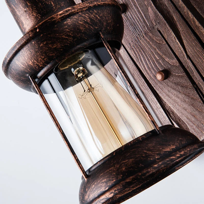 Wall Light Cast Iron Clear Glass Downward Shade