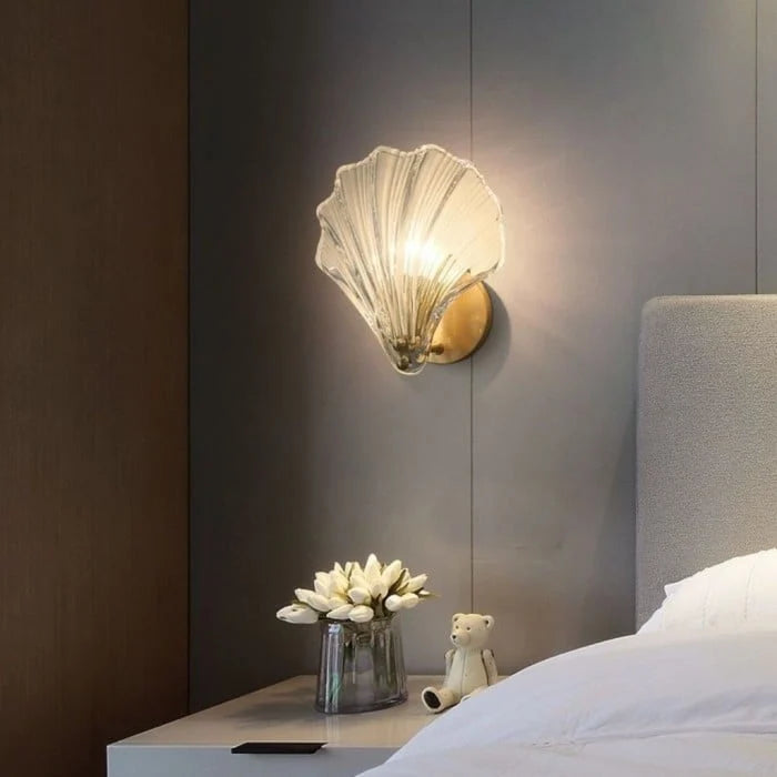 Wall Light Fluted Glass Shell Radiating Light