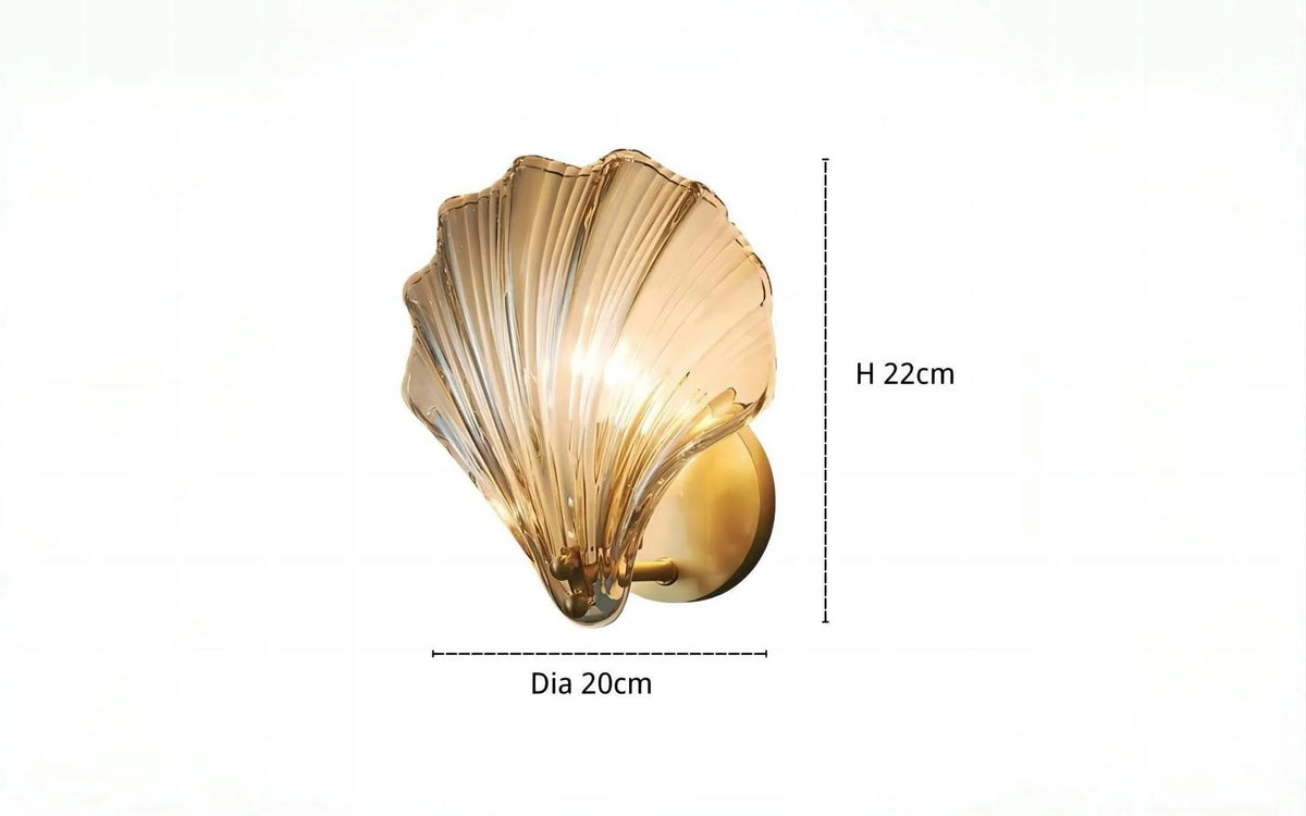 Wall Light Fluted Glass Shell Radiating Light