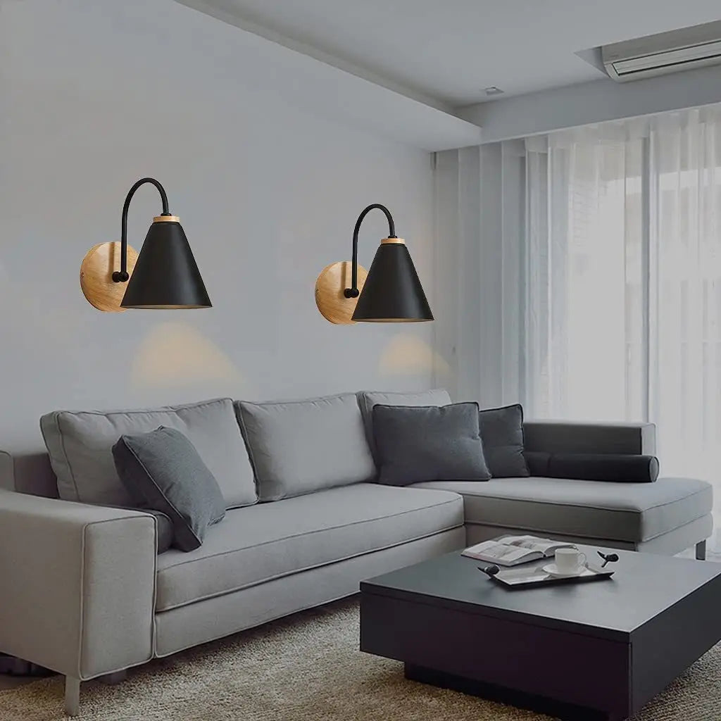Wall Light Timber Beam & Iron Bracket Even Wall Wash