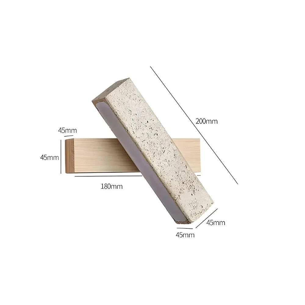Wall Light Travertine Stone Walnut Mount