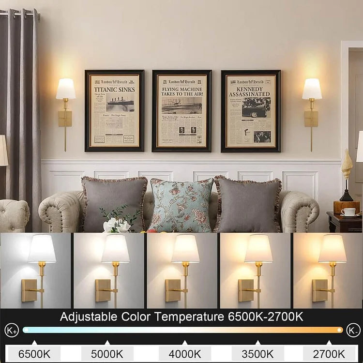 Wall Light USB Rechargeable Adhesive & Screw Mount 2-Pack