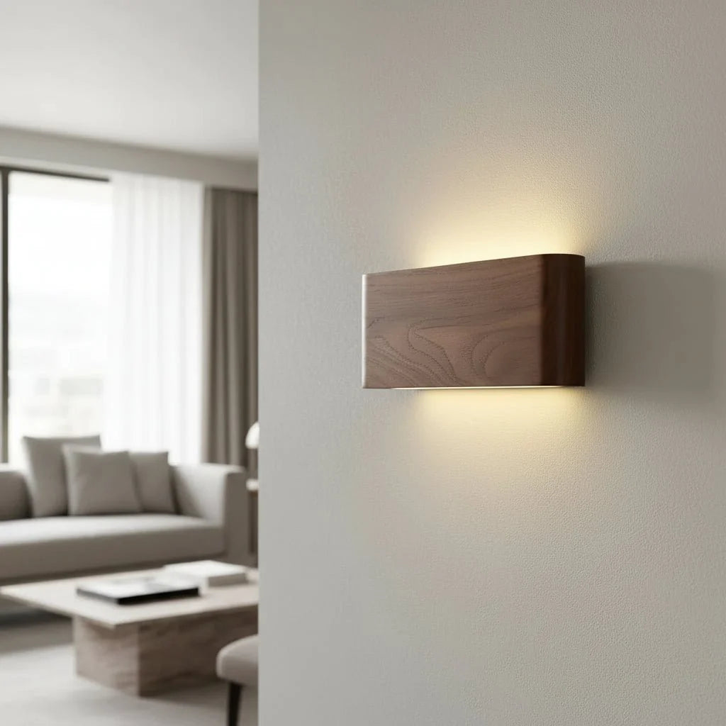 Wall Light Wood & Acrylic Three Color Modes Integrated LED