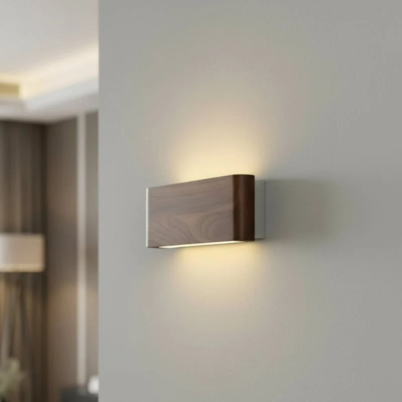 Wall Light Wood & Acrylic Three Color Modes Integrated LED