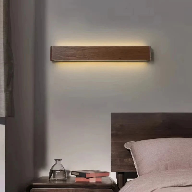 Wall Light Wood & Acrylic Three Color Modes Integrated LED