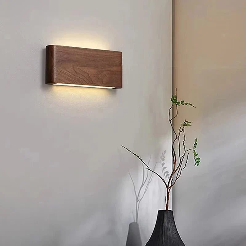 Wall Light Wood & Acrylic Three Color Modes Integrated LED