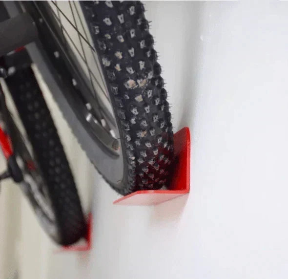 Wall-Mounted Bike Rack Pedal-Mount Space-Saving Coated Steel