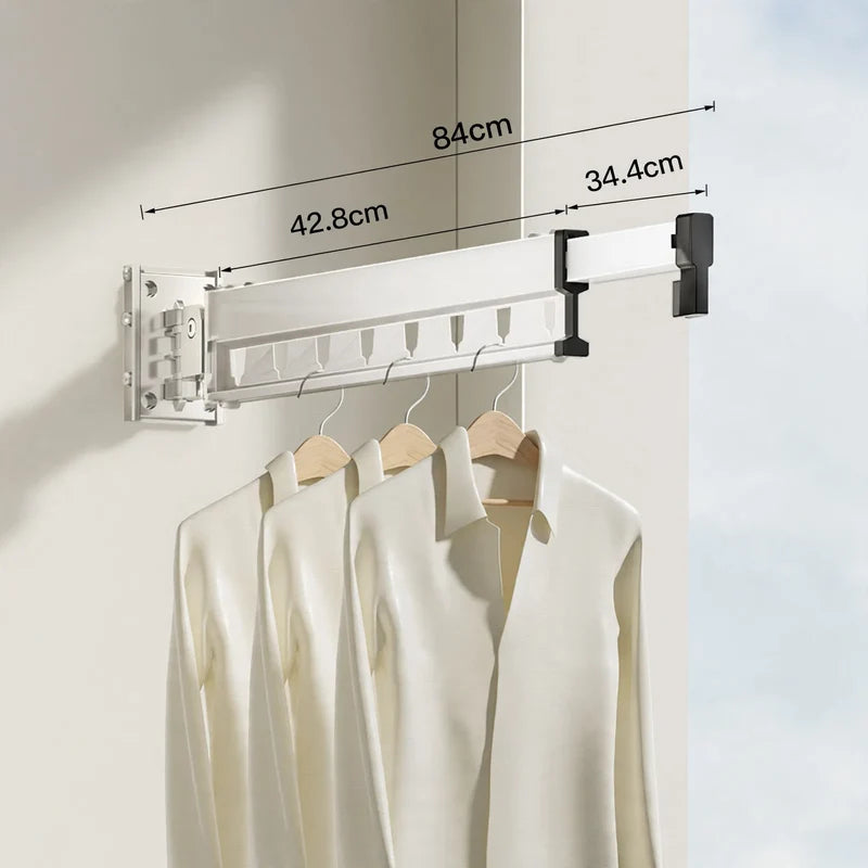 Wall-Mounted Clothes Drying Rack Foldable Aluminum Space-Saving