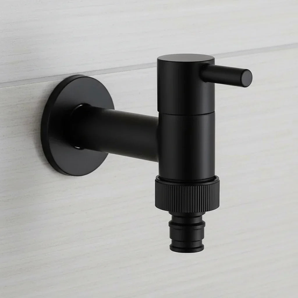 Wall-Mounted Faucet Solid Brass Matte Black G1/2 Connection