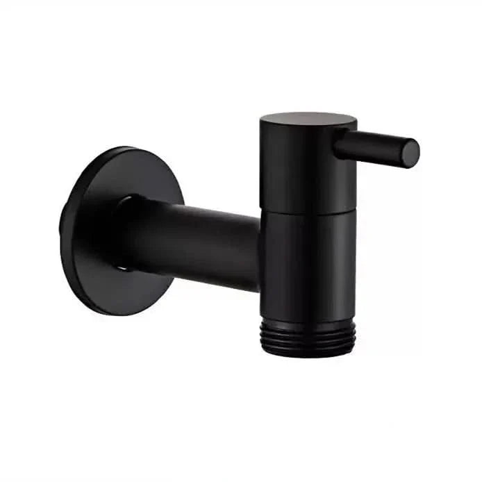 Wall-Mounted Faucet Solid Brass Matte Black Space-Saving