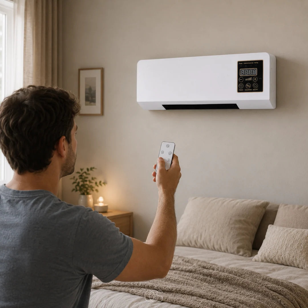 Wall-Mounted Heater & Fan 1800W Remote Control Timer
