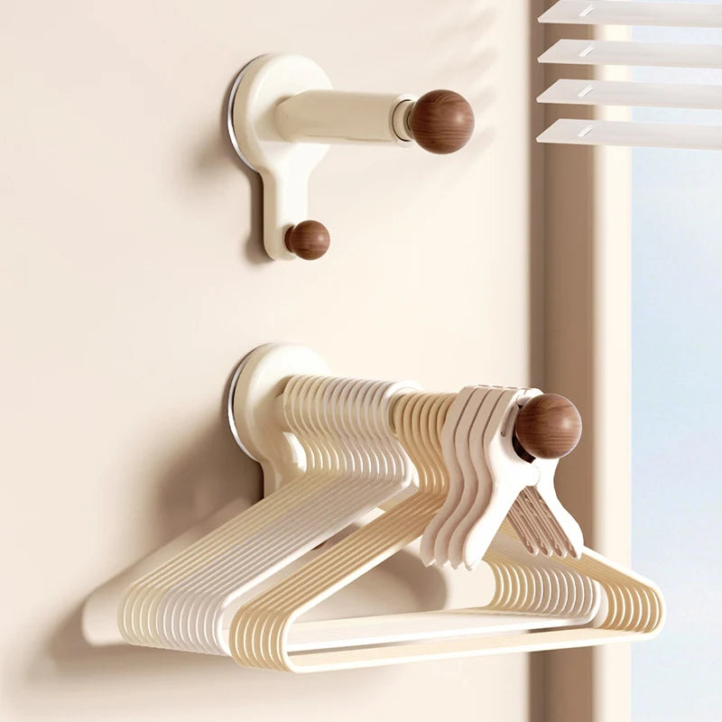 Wall-Mounted Laundry Hanger Extendable No-Drill Installation