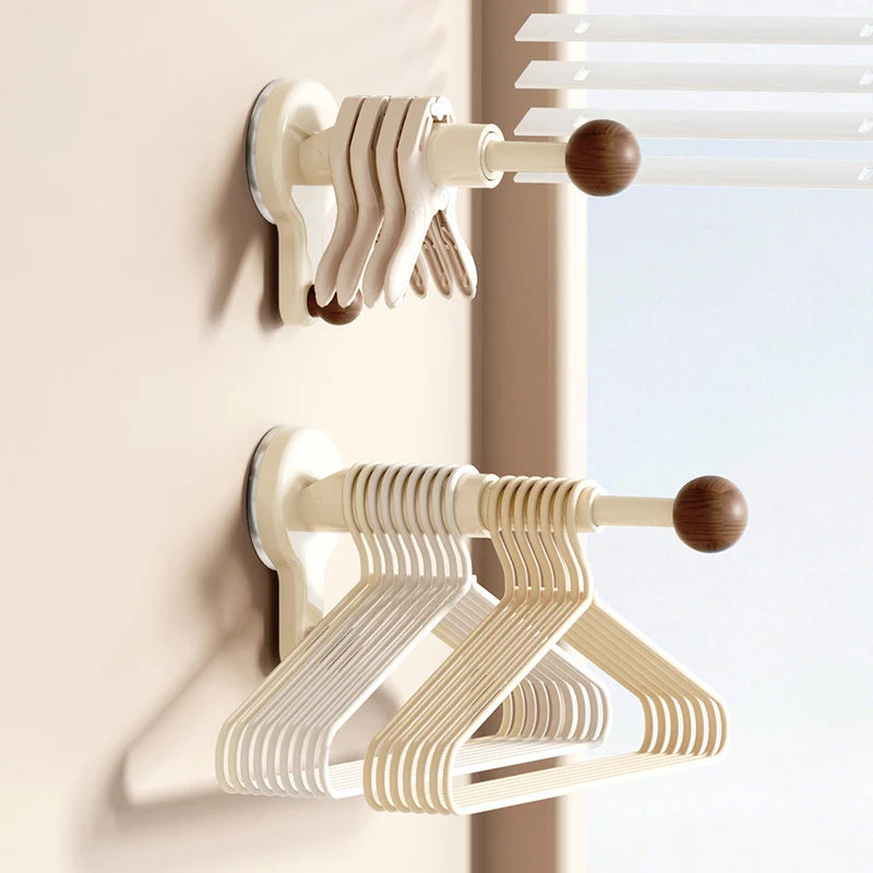 Wall-Mounted Laundry Hanger Extendable No-Drill Installation
