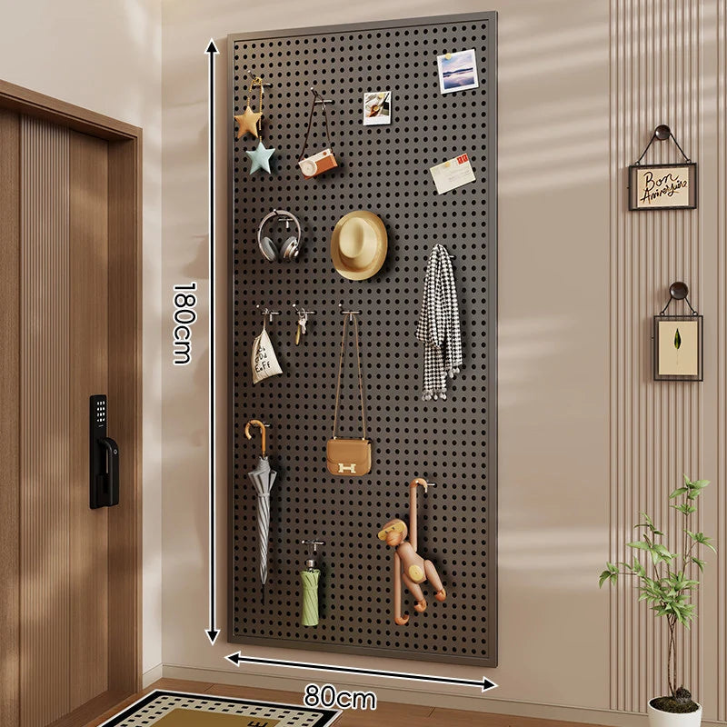 Wall-Mounted Pegboard Organizer Modular Grid 10 Hooks Included