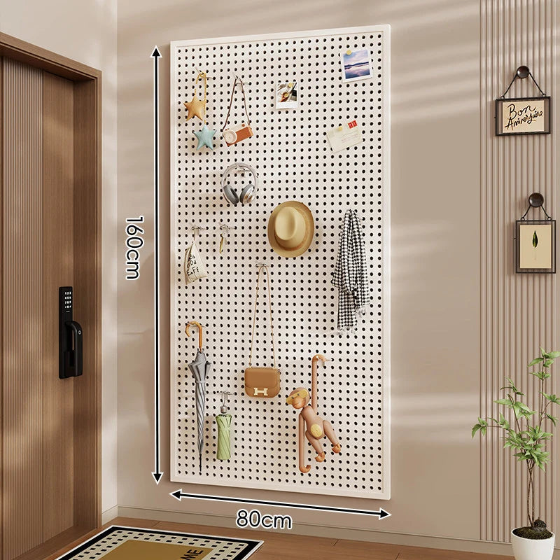Wall-Mounted Pegboard Organizer Modular Grid 10 Hooks Included