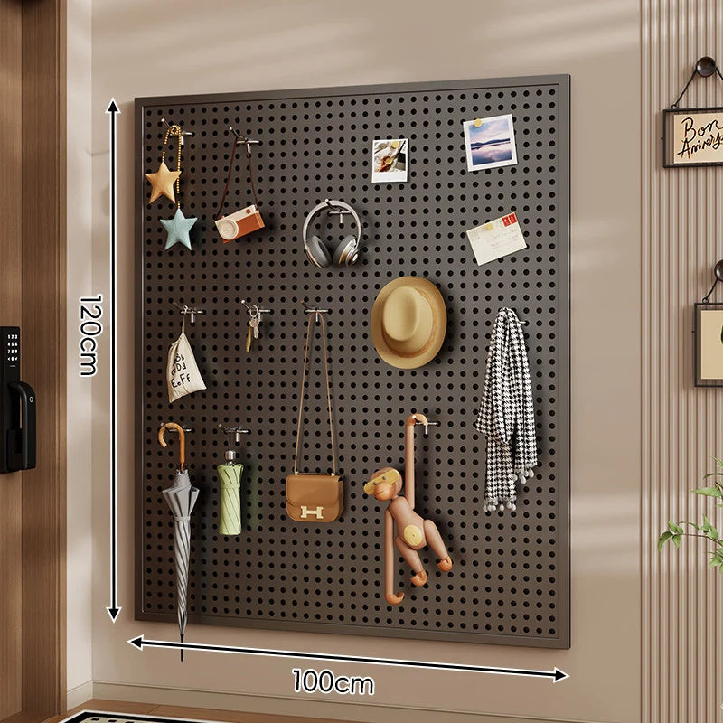 Wall-Mounted Pegboard Organizer Modular Grid 10 Hooks Included