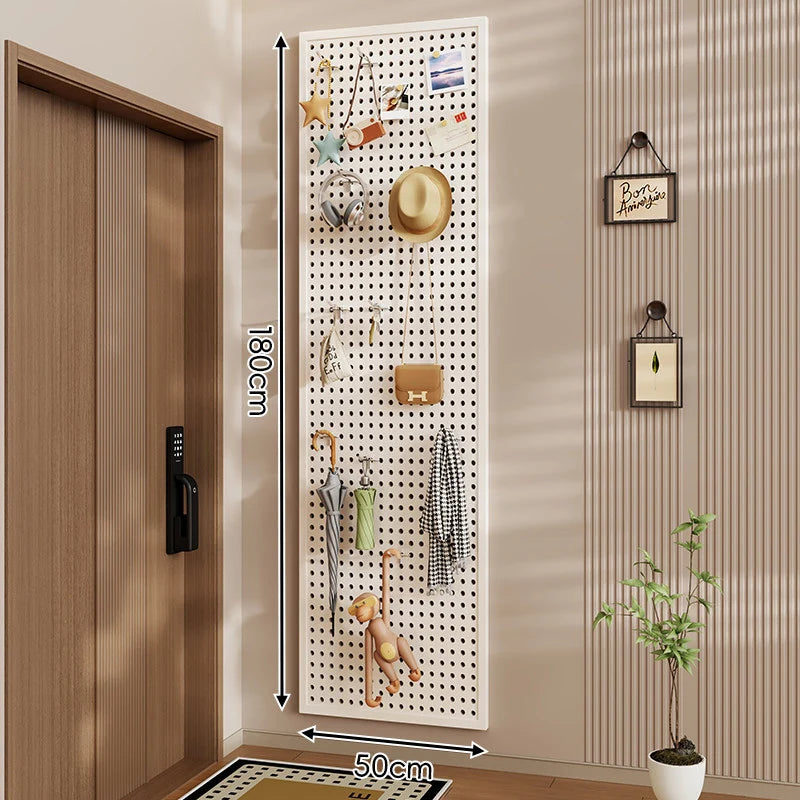 Wall-Mounted Pegboard Organizer Modular Grid 10 Hooks Included