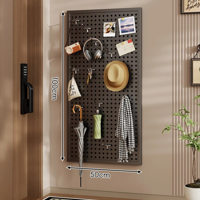 Wall-Mounted Pegboard Organizer Modular Grid 10 Hooks Included