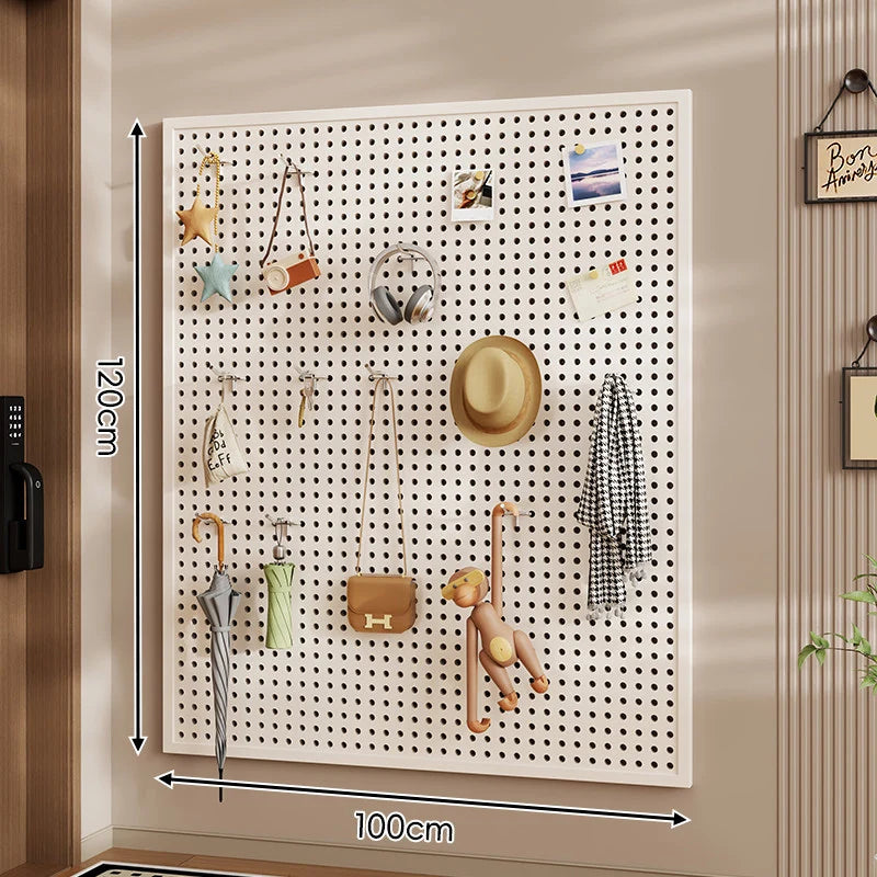 Wall-Mounted Pegboard Organizer Modular Grid 10 Hooks Included