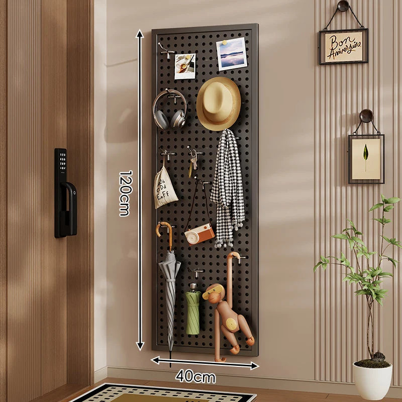 Wall-Mounted Pegboard Organizer Modular Grid 10 Hooks Included