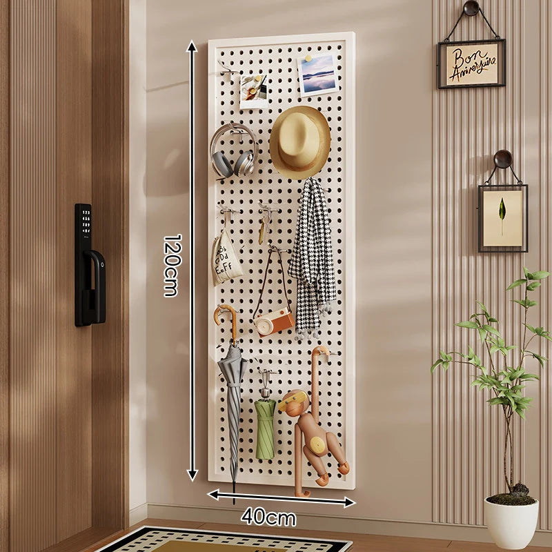 Wall-Mounted Pegboard Organizer Modular Grid 10 Hooks Included